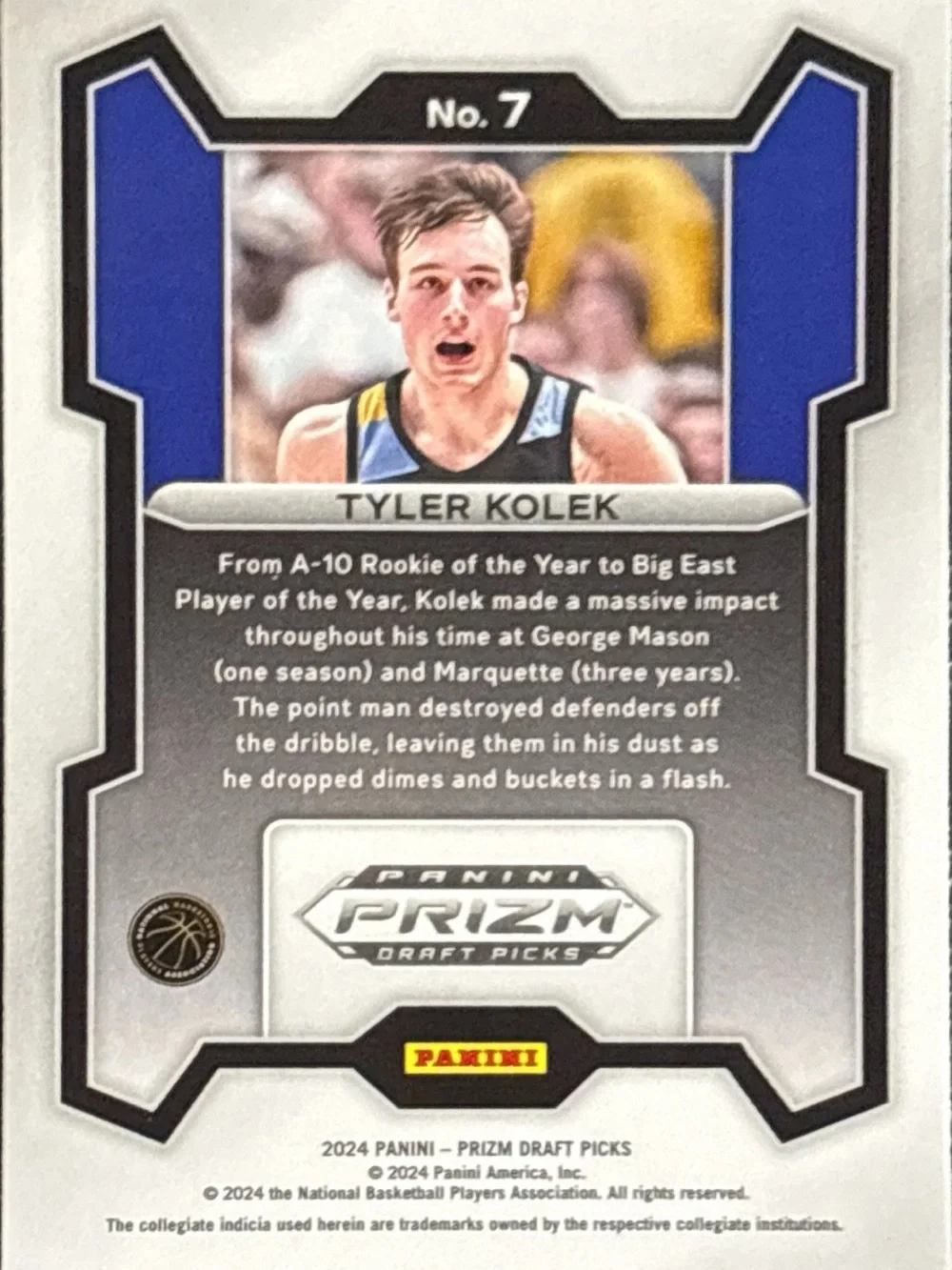 Panini Prizm Tyler Kolek Rookie Card